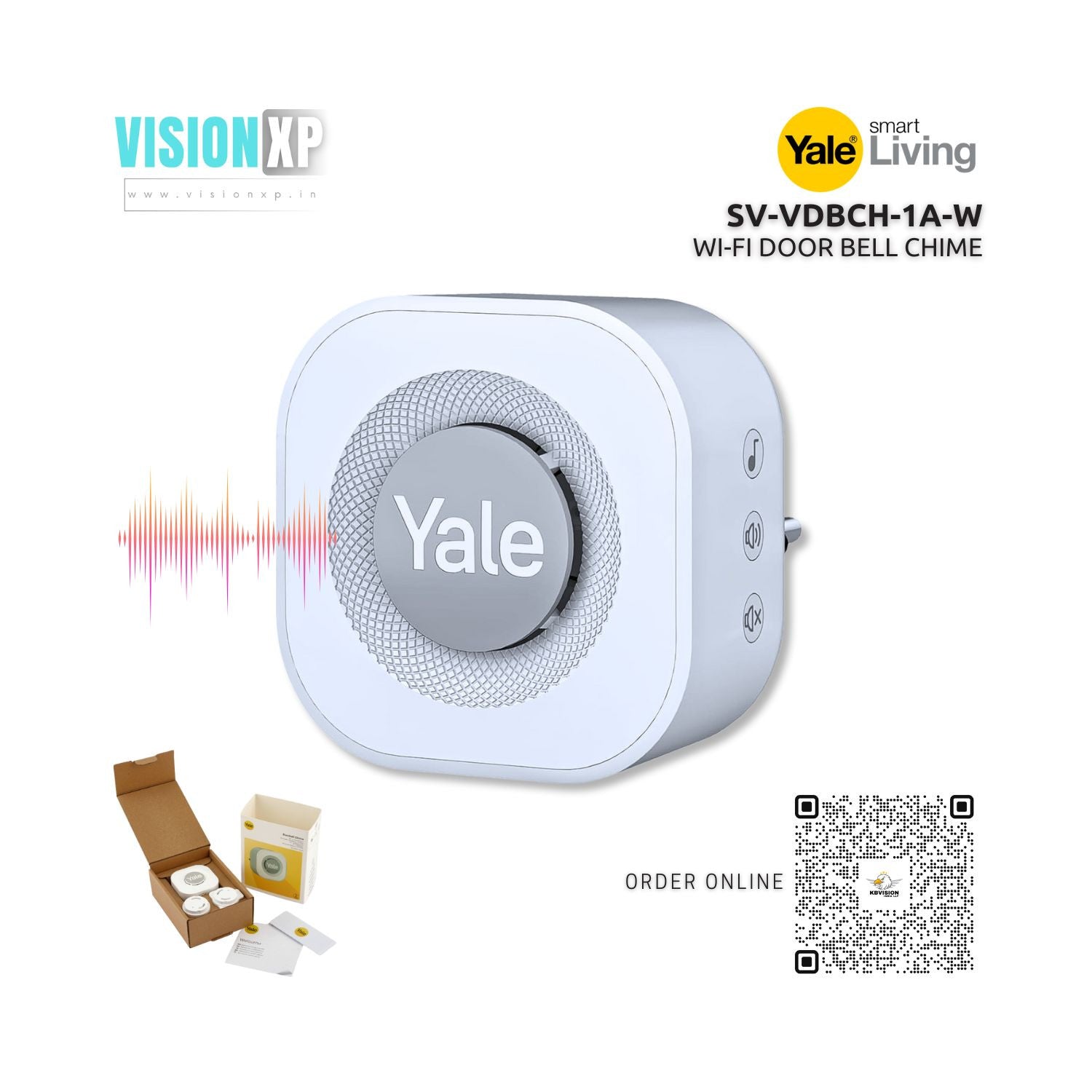 Yale SV-VDBCH-1A-W Wi-Fi Wireless Doorbell Chime Yale SV-VDBCH-1A-W Wi-Fi Wireless Doorbell Chime